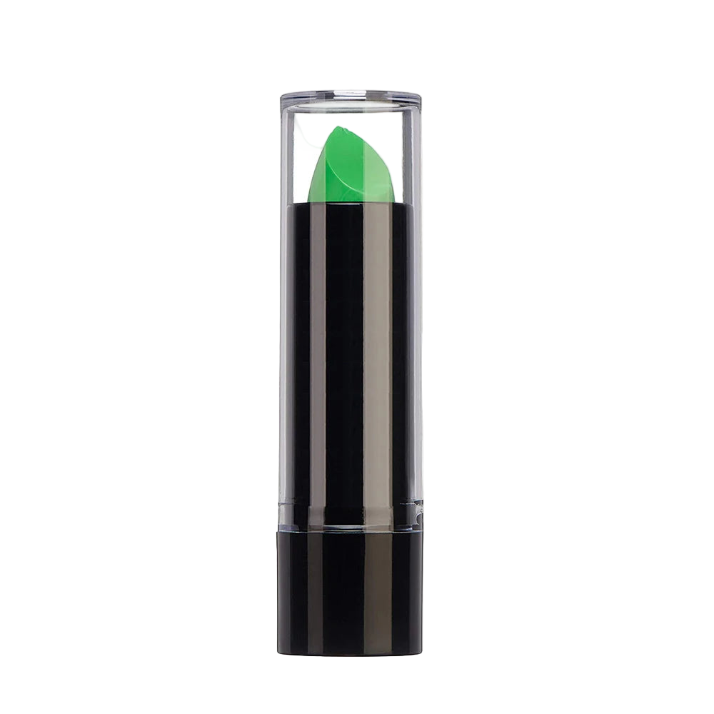 Black lipstick with green cap on a white background