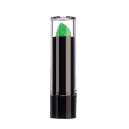 Black lipstick with green cap on a white background