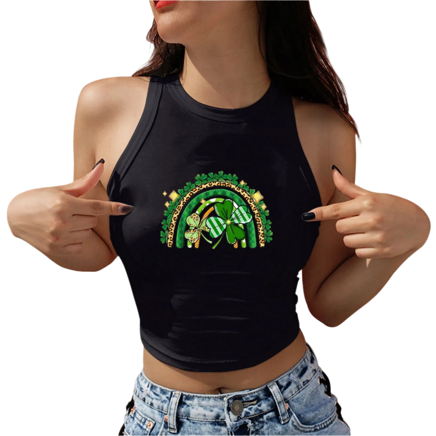 Saint Patrick's Day Love Women Crop Top Lucky Graphic