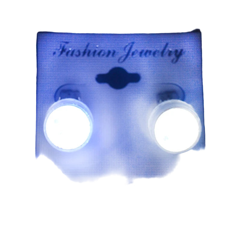 Pair of round earrings on a 'Fashion Jewelry' card with 'Made in China' text.