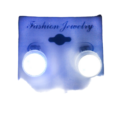 Pair of round earrings on a 'Fashion Jewelry' card with 'Made in China' text.