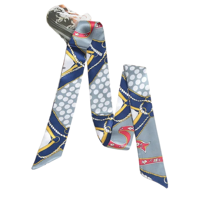 Floral Skinny Scarf – Silk Ribbon Hair Tie & Bag Handle Wrap