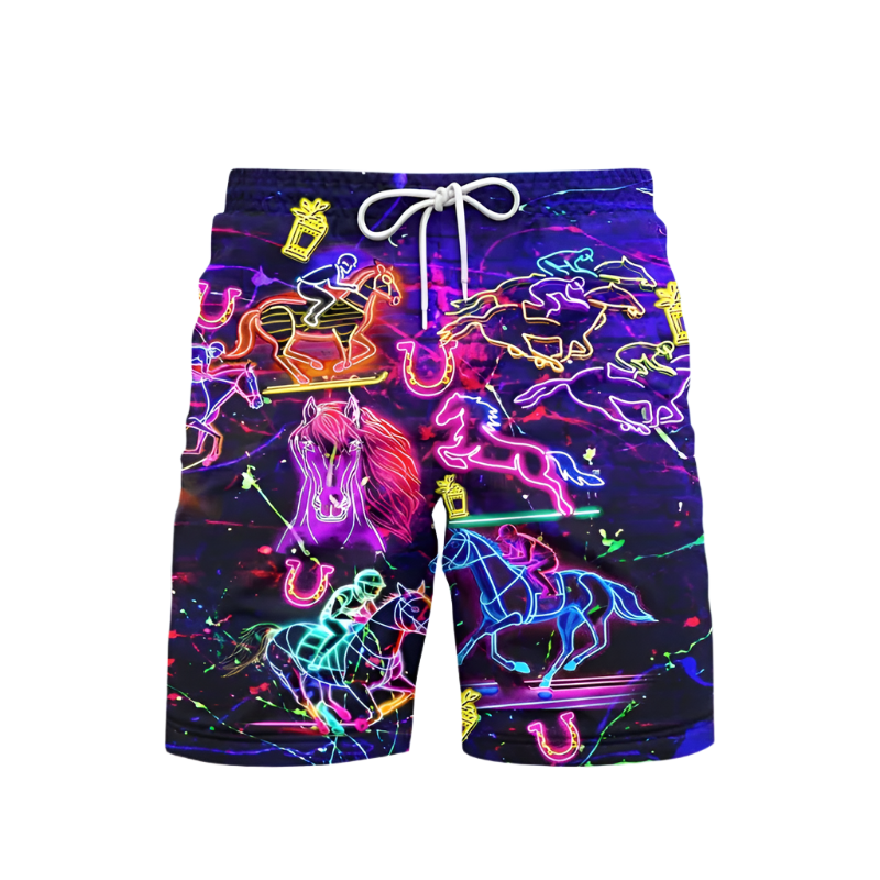 Print Beach Shorts featuring sophisticated marine life design, perfect for luxury adult resort theme nights