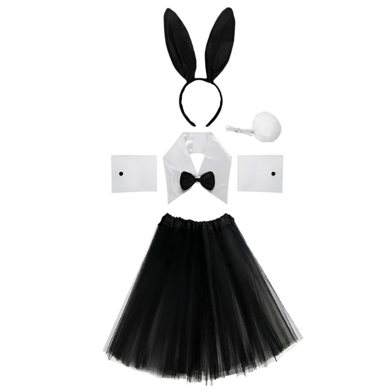 Complete Bunny Theme Costume Set featuring tutu dress and headband for adult resort events