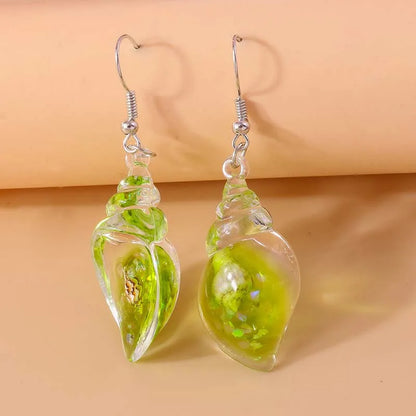 2026 New Arrival Colorful Resin Shell Conch Drop Earrings for Women Fashion Creative Glowing In The Dark Earrings Jewelry Gifts