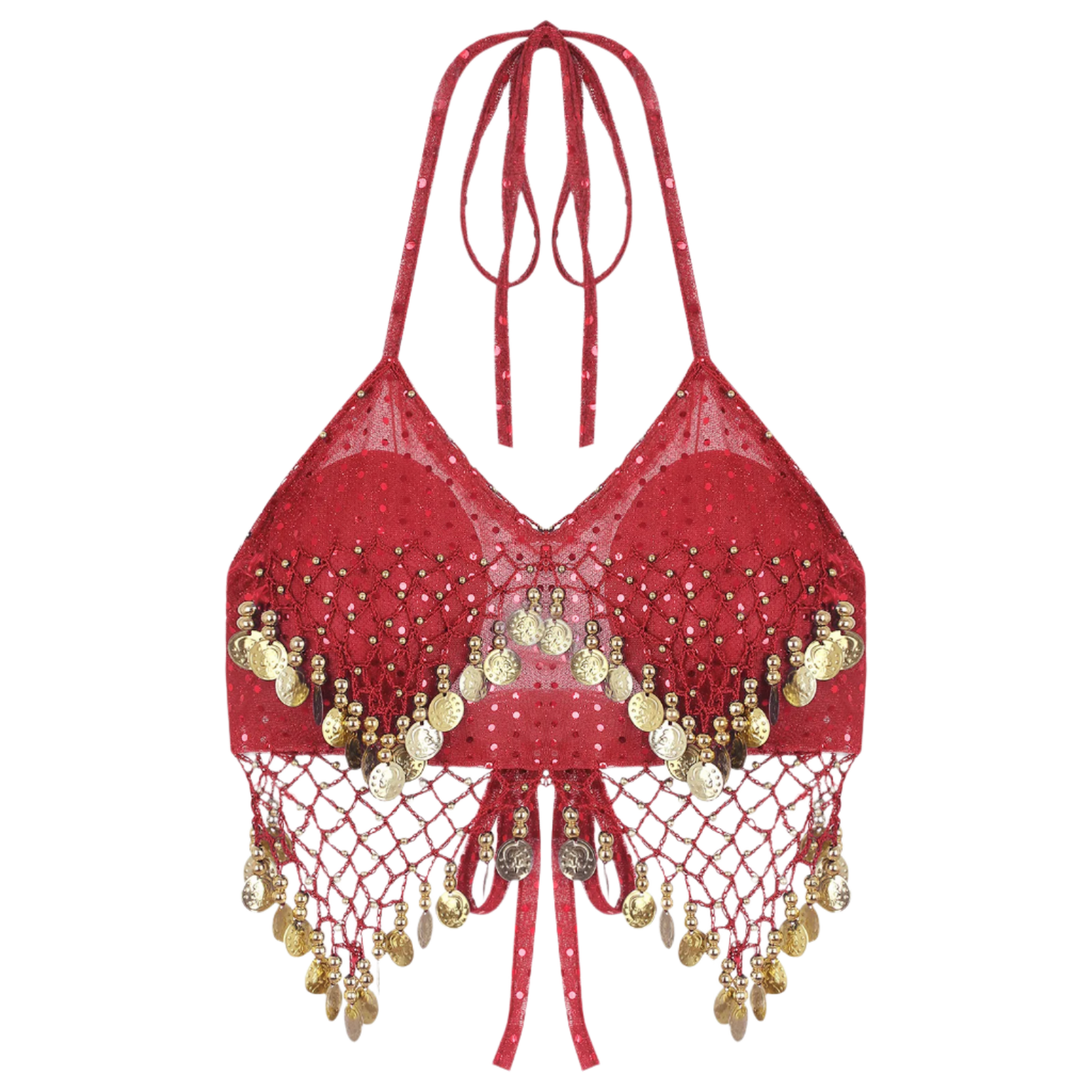 Sexy Women Beaded Sequins Belly Dance Bra