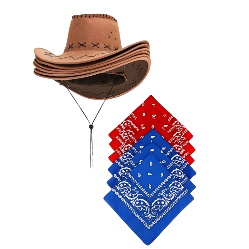 Classical Cowboy Hat Bandana Set | Timeless Western Style