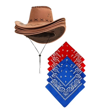 Classical Cowboy Hat Bandana Set | Timeless Western Style