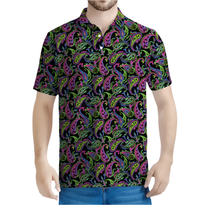 Paisley 3D Printed Polo Shirt Men