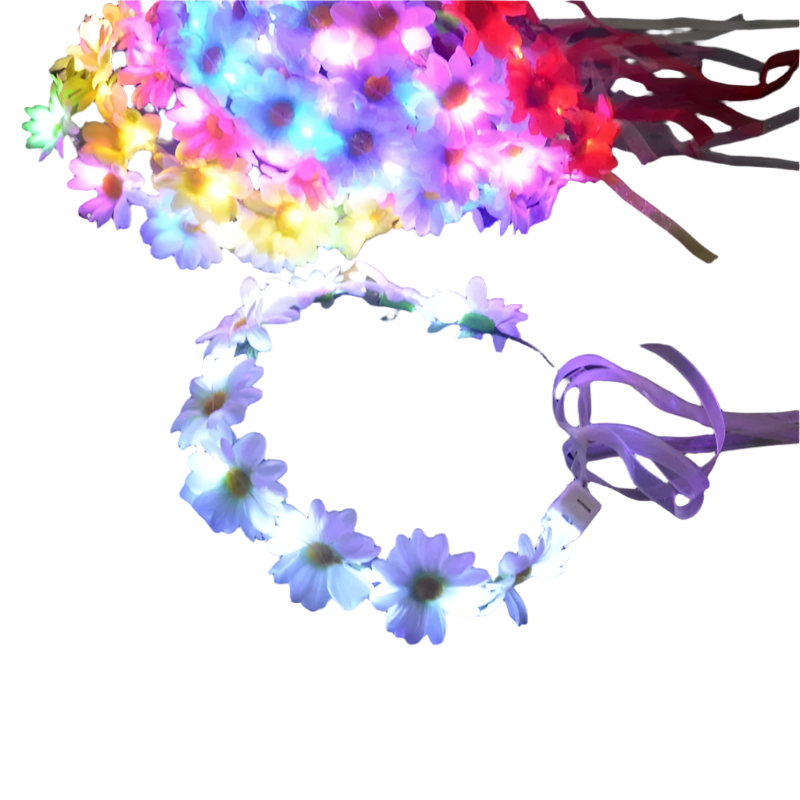 Glow Garland Light Up Headband | Wreath for Vibrant Glow Parties