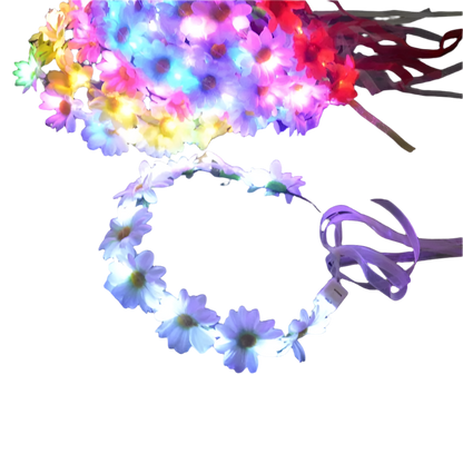 Glow Garland Light Up Headband | Wreath for Vibrant Glow Parties