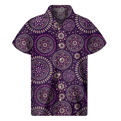 Retro Bohemian Floral Hawaiian Shirt For Men