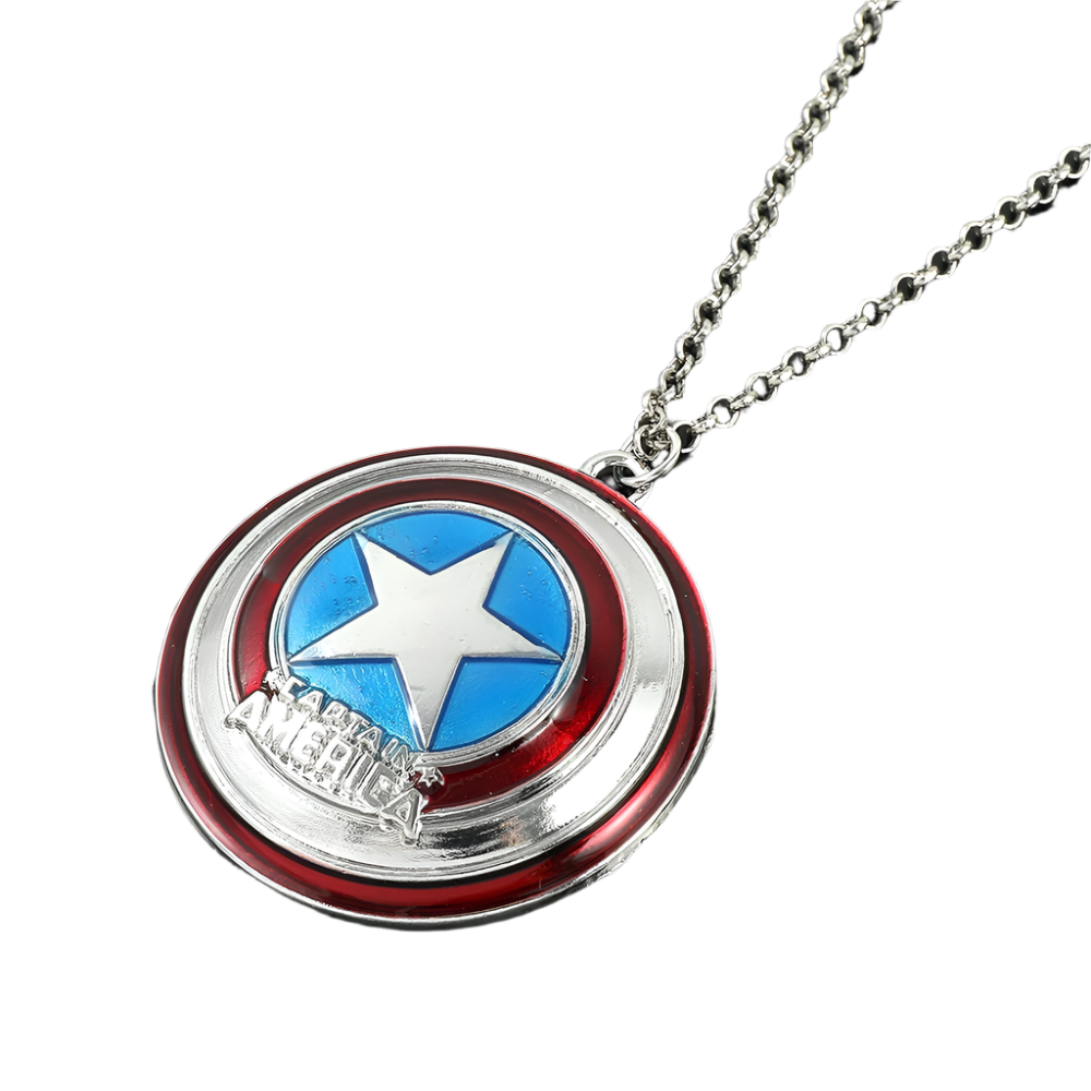 Captain America shield pendant necklace for resort superhero theme nights

