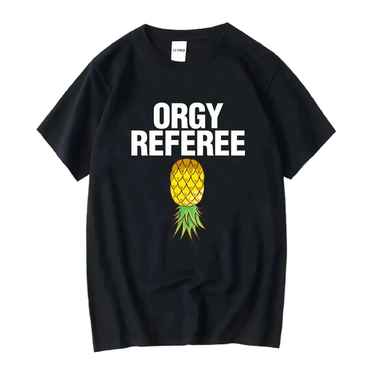Men's Orgy Referee T-Shirt | Funny Swinger & Game Day Party Shirt