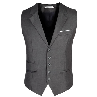 Gray suit vest on a white background