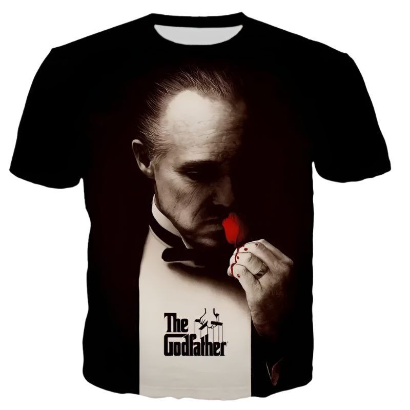 Godfather 3D printed oversized t-shirt with street style design for resort casual wear

