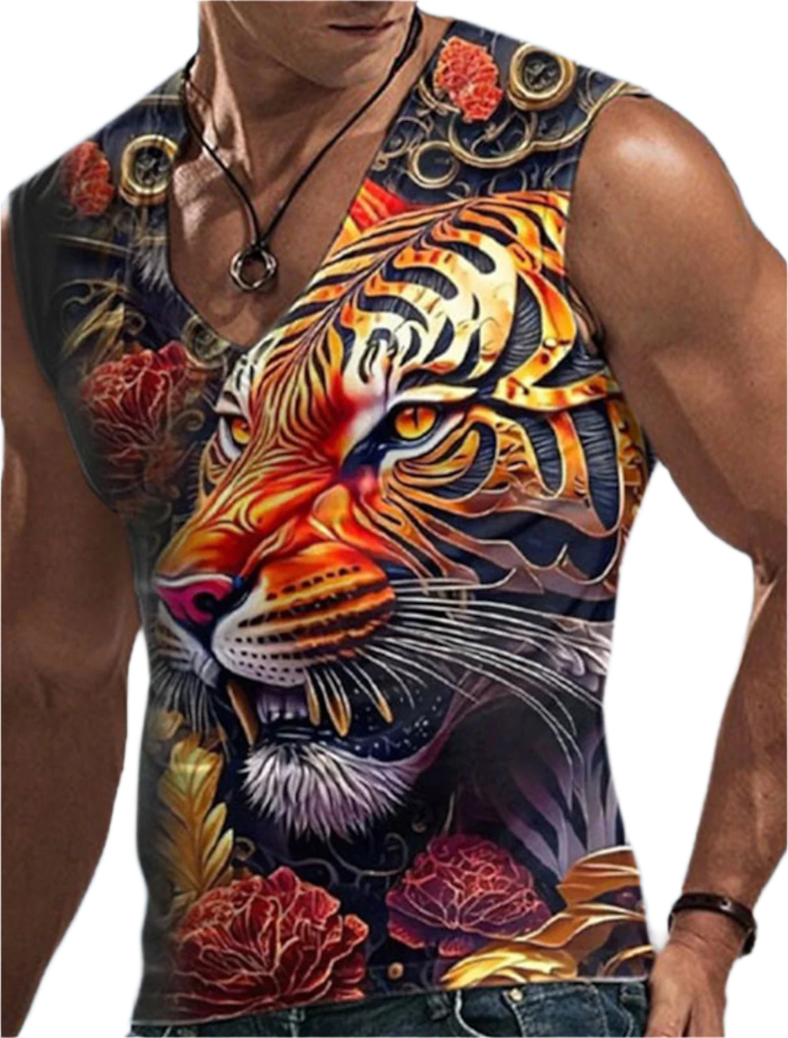 Men's Sleeveless T-Shirt 3D Animal Print