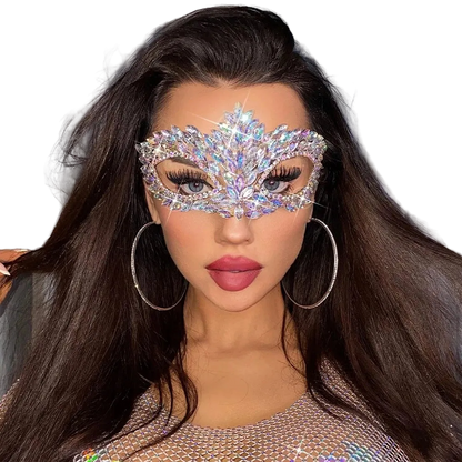 Women’s Rhinestone Masquerade Mask | Crystal Festival Face Mask
