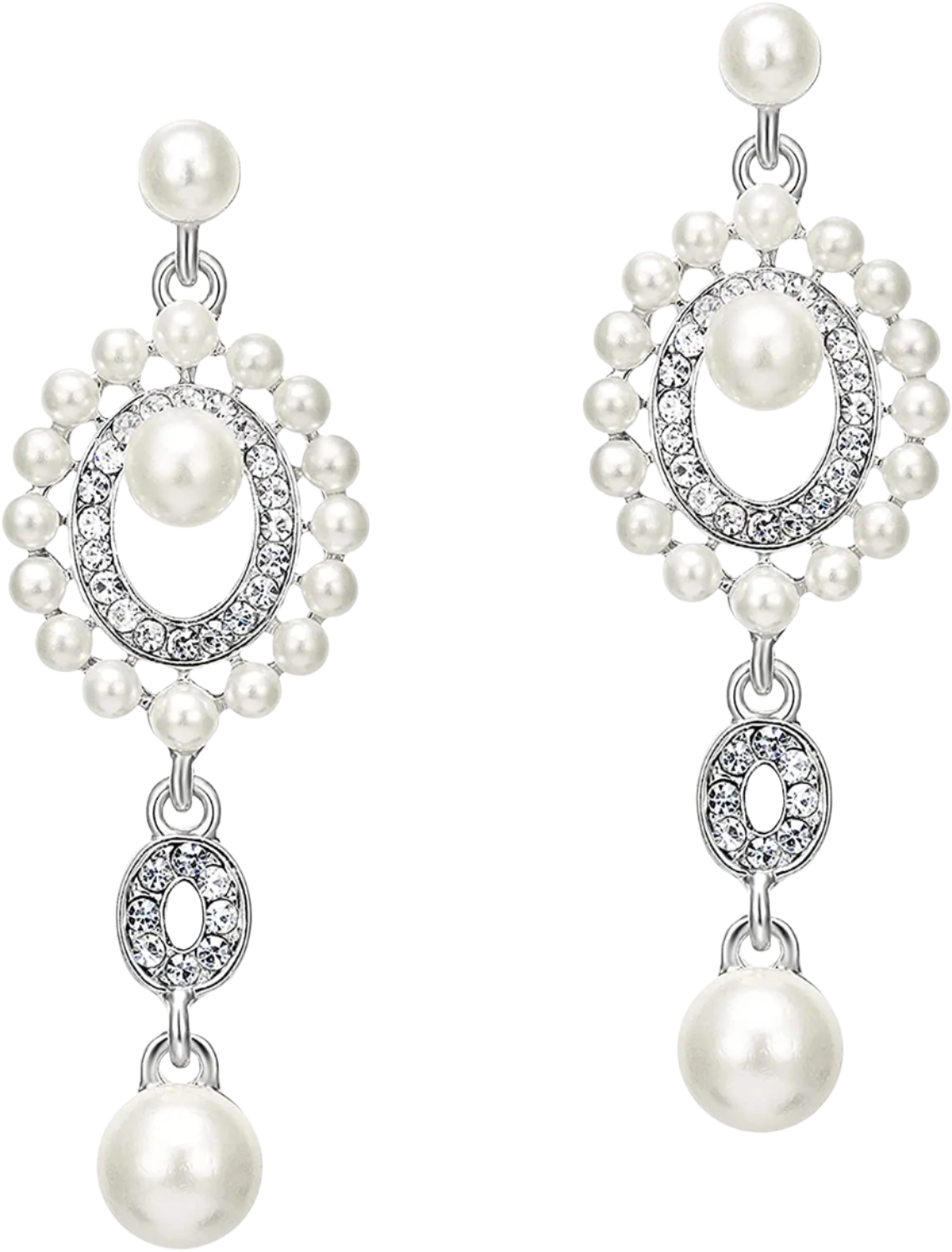 1920s Art Deco pearl dangle earrings with vintage Gatsby design for resort theme nights

