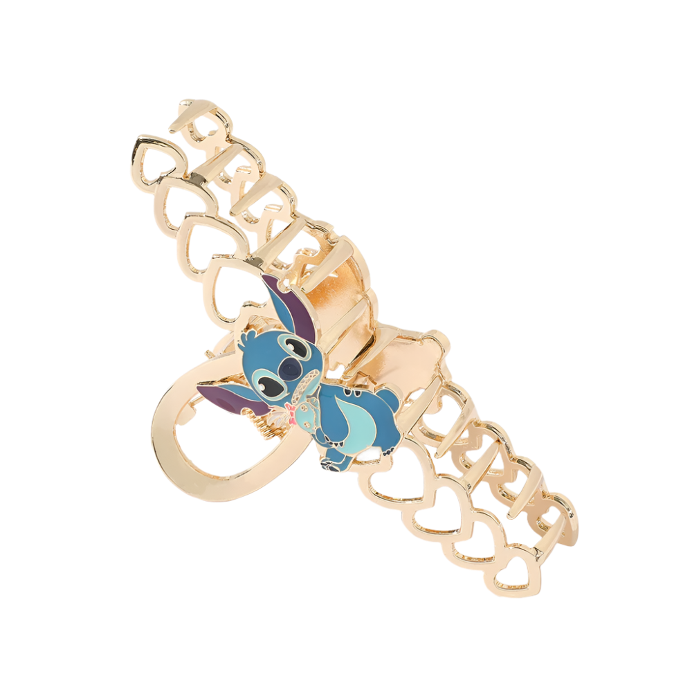 Stitch character hair claw clips with casual beach design for resort wear

