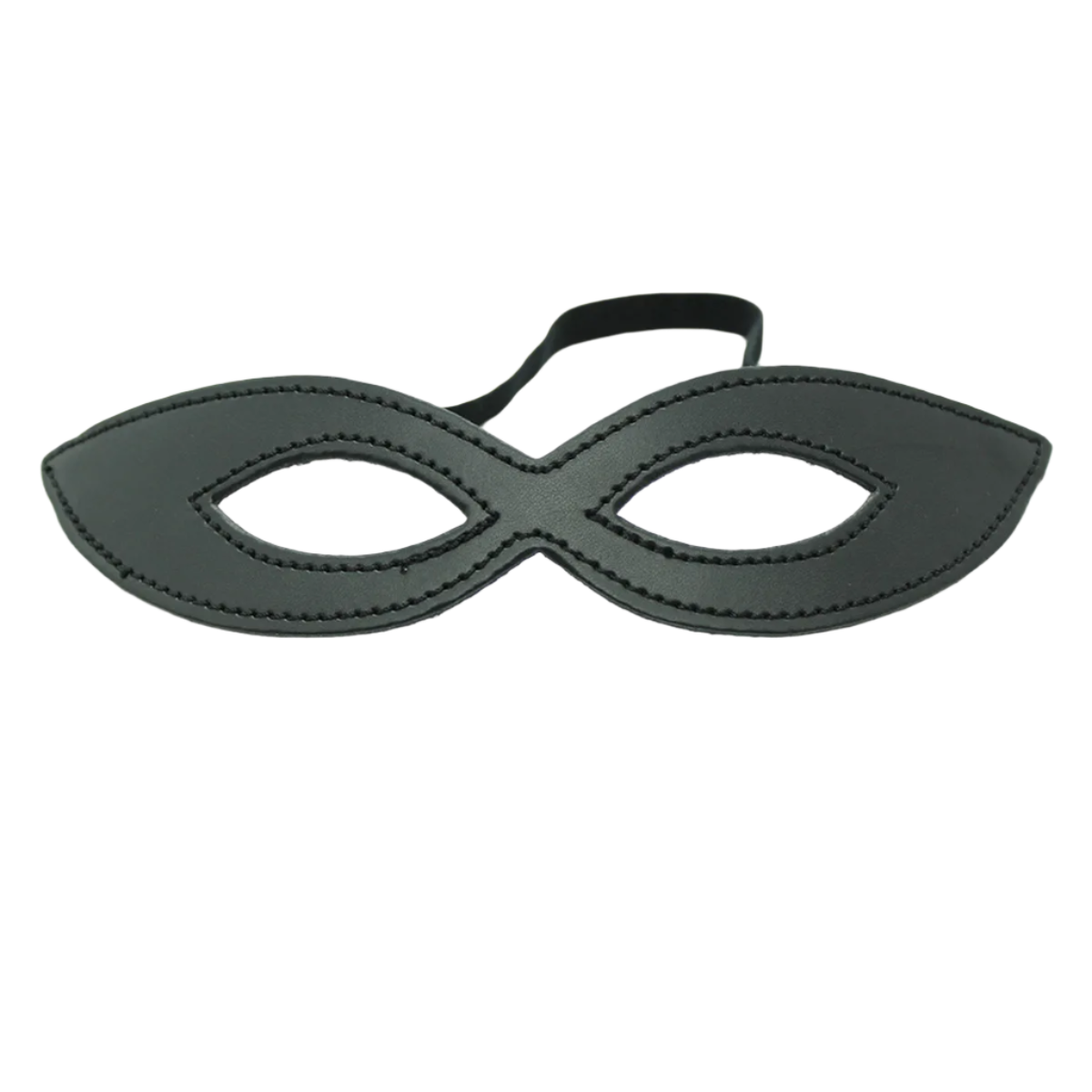 A  leather eye mask and studded details. The design is sleek and mysterious, perfect for a costume or themed event.