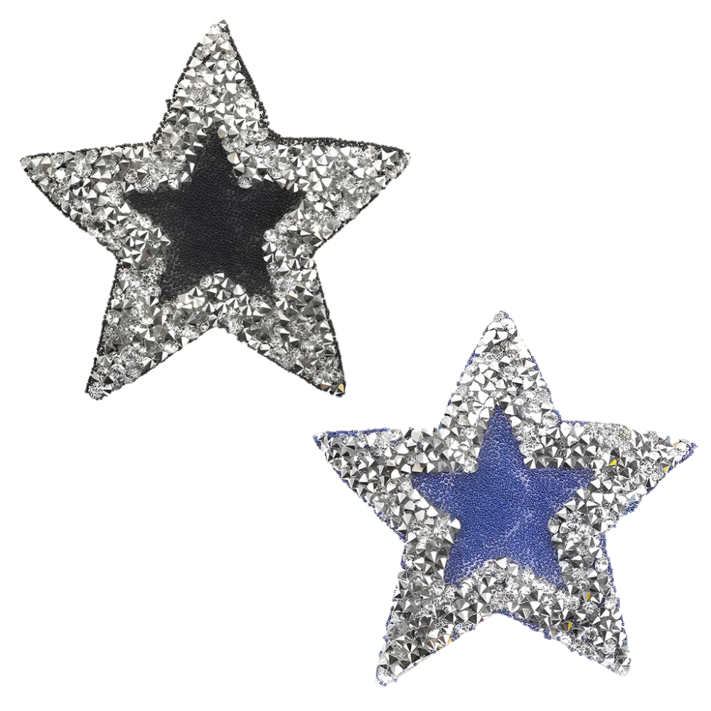 Rhinestone star nipple covers with reusable adhesive design for resort evening wear