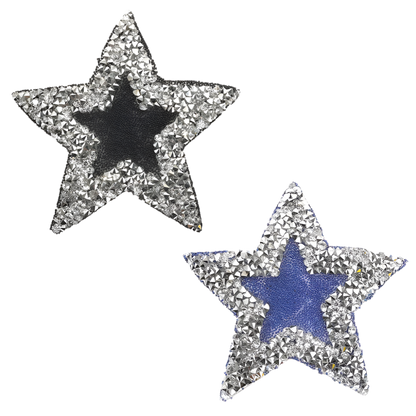 Rhinestone star nipple covers with reusable adhesive design for resort evening wear