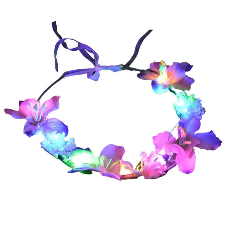 Glow Garland Light Up Headband | Wreath for Vibrant Glow Parties