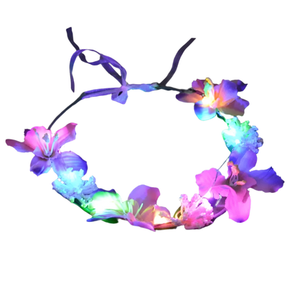 Glow Garland Light Up Headband | Wreath for Vibrant Glow Parties