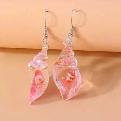2026 New Arrival Colorful Resin Shell Conch Drop Earrings for Women Fashion Creative Glowing In The Dark Earrings Jewelry Gifts