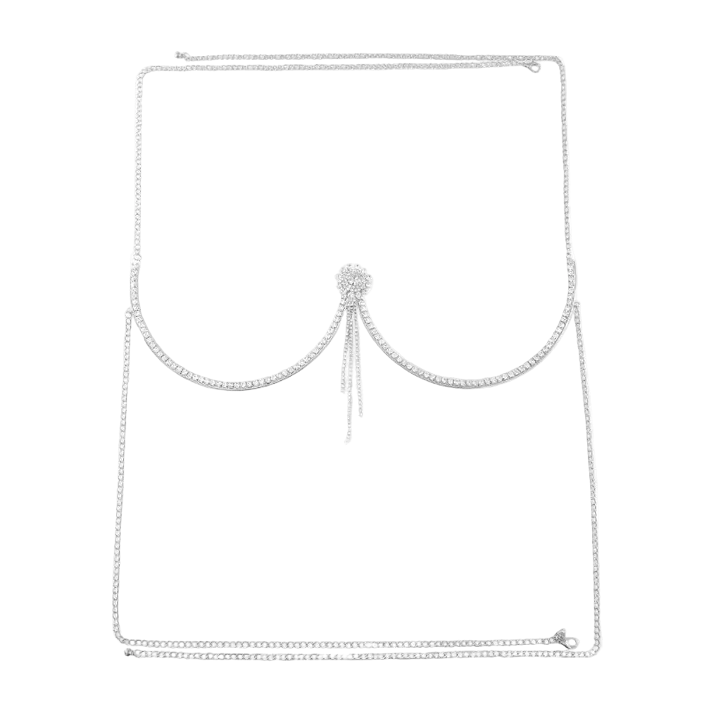 Silver necklace with a chain and pendant on a white background