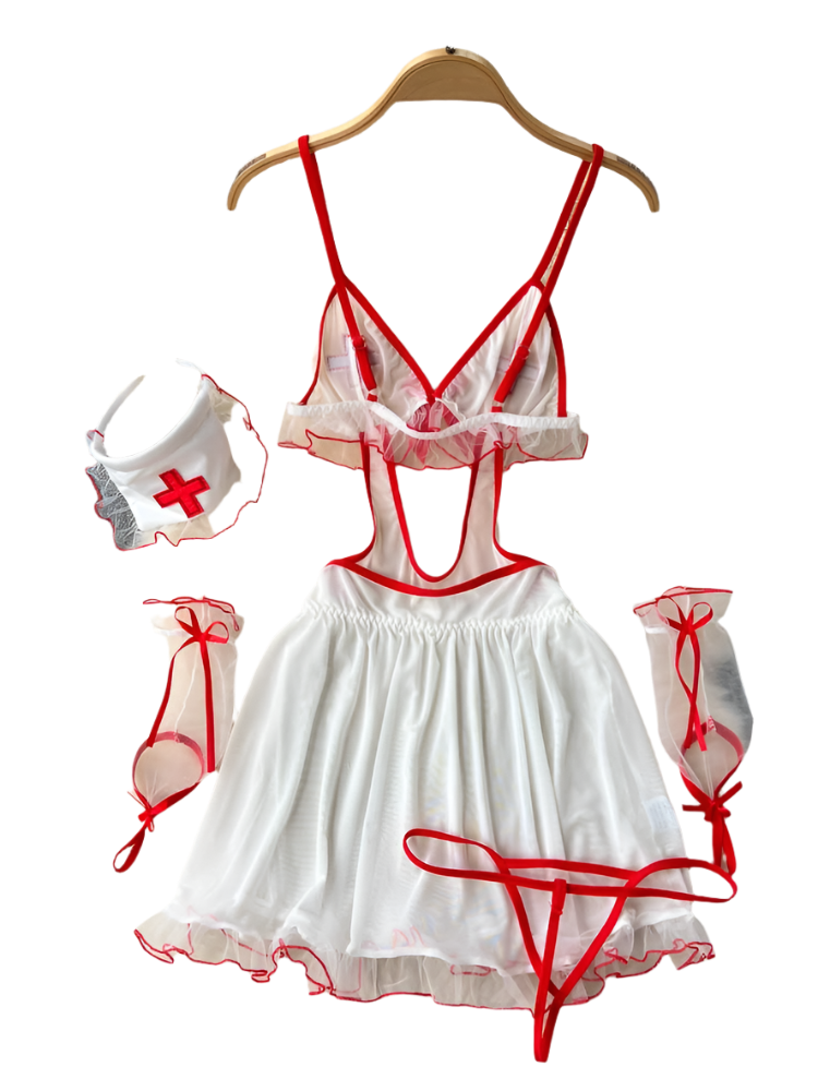 Nurse Mesh Sexy Nightwear for Resort Theme Nights