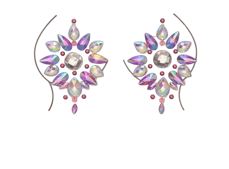 Decorative earrings with gemstone-like stones 