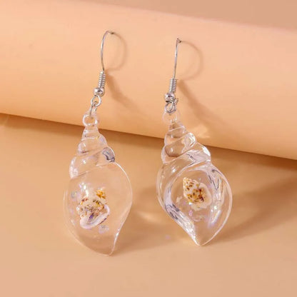 2026 New Arrival Colorful Resin Shell Conch Drop Earrings for Women Fashion Creative Glowing In The Dark Earrings Jewelry Gifts