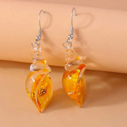 2026 New Arrival Colorful Resin Shell Conch Drop Earrings for Women Fashion Creative Glowing In The Dark Earrings Jewelry Gifts