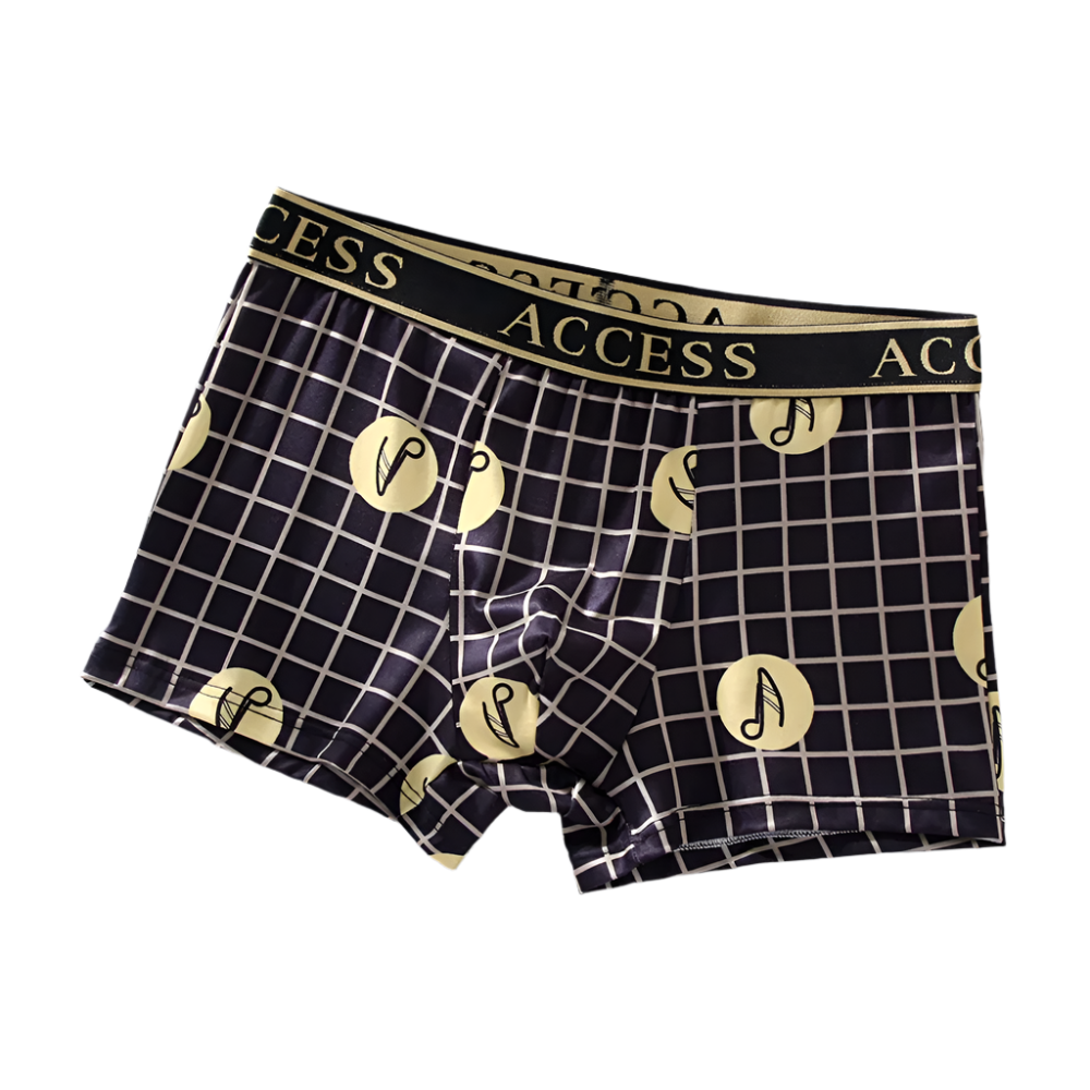 5pcs Black Gold Men's Boxers | Stylish & Comfortable Underwear Set