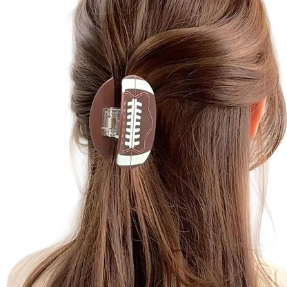 Football Hair Claw Clip | Game Day Sports Hair Accessory