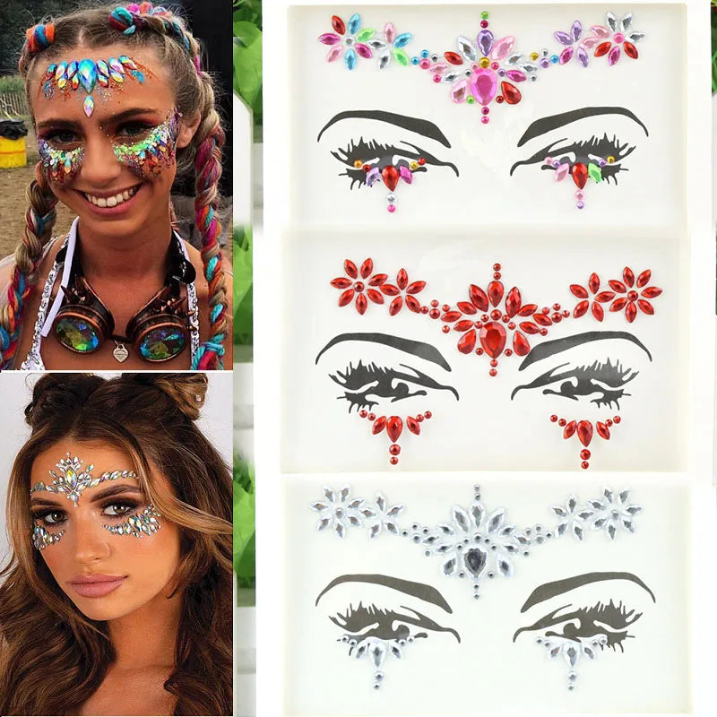 Women’s Rhinestone Face Gems | Crystal Festival Makeup Stickers