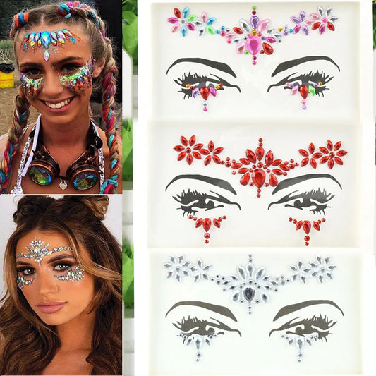 Women’s Rhinestone Face Gems | Crystal Festival Makeup Stickers