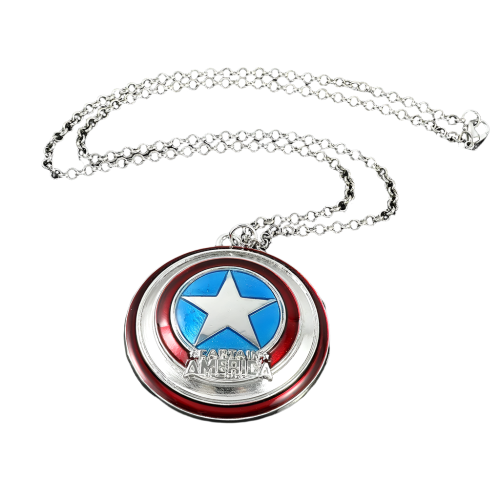 Captain America shield pendant necklace for resort superhero theme nights

