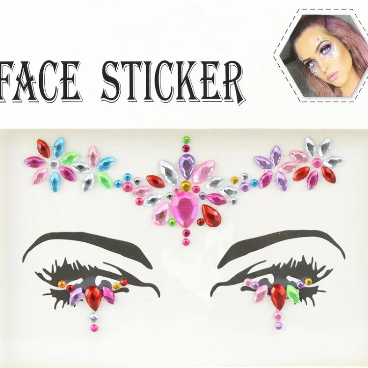 Women’s Rhinestone Face Gems | Crystal Festival Makeup Stickers