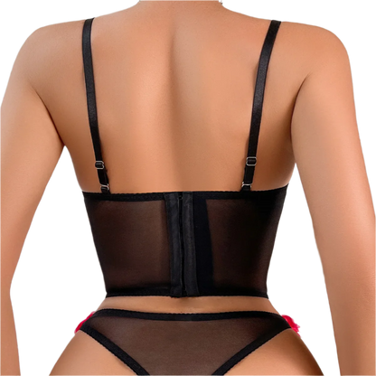 love sexy see-through sex fun set comfortable ultra-thin mesh underwear two-piece set