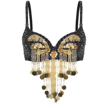 Plastic Beaded Tassels Belly Dance Top