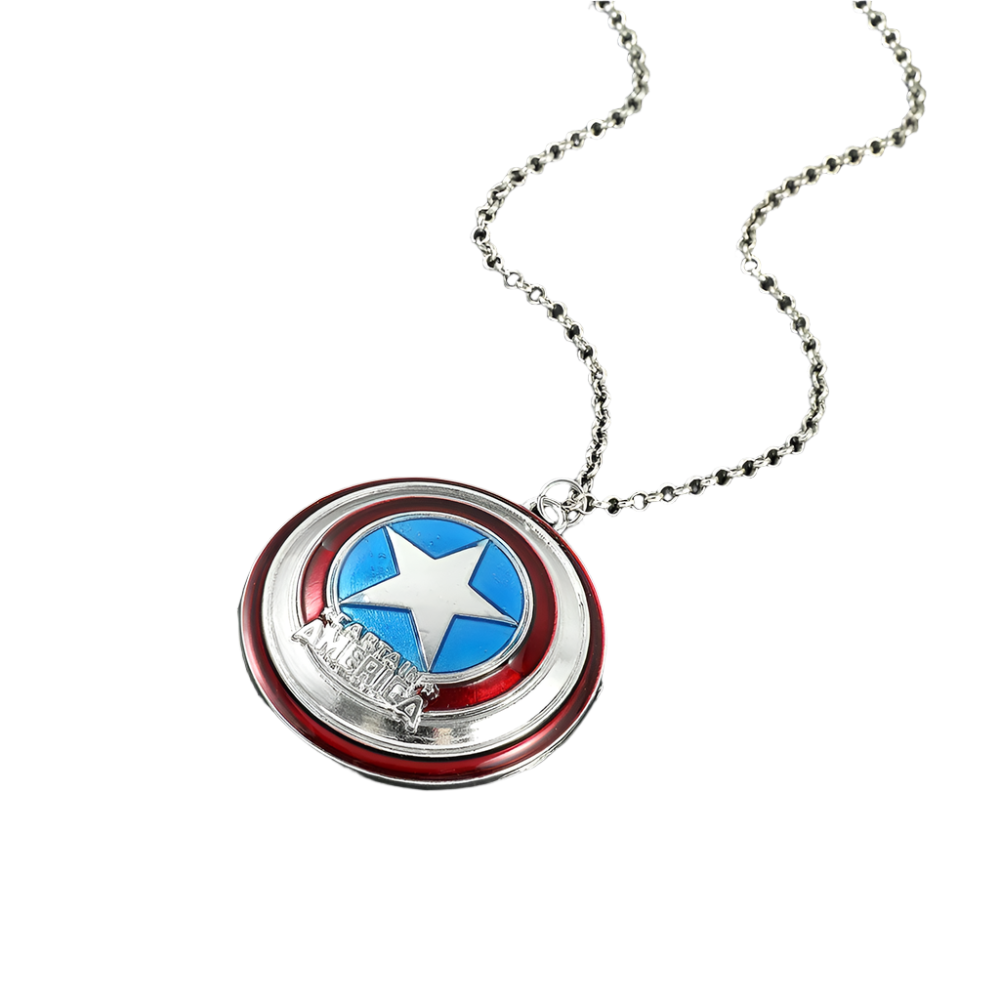 Captain America shield pendant necklace for resort superhero theme nights

