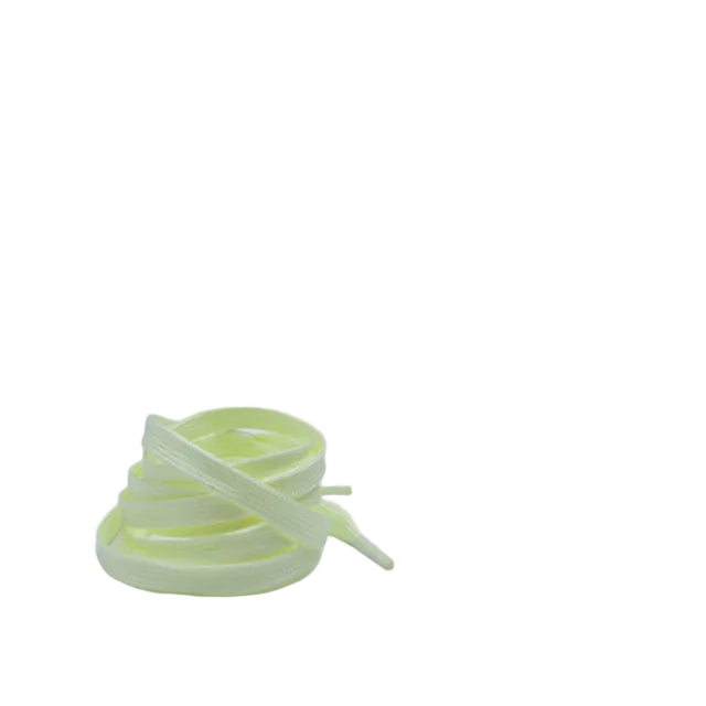 Glow-in-the-dark shoelaces on a white and black background