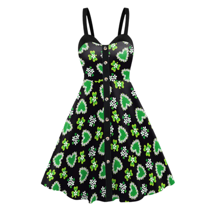 St. Patrick's Day Sexy Dress Women Green Backless Irish Holiday Party Dress