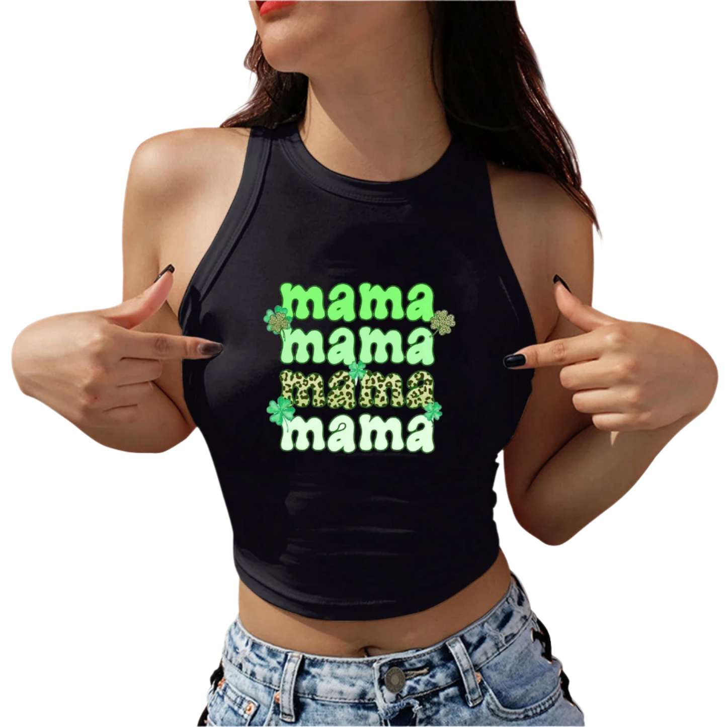 Saint Patrick's Day Love Women Crop Top Lucky Graphic