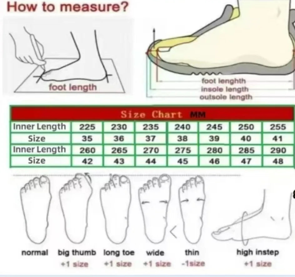 Foot measurement chart and size chart with promotional text for a store on Aliexpress.