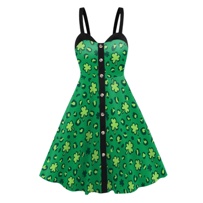 St. Patrick's Day Sexy Dress Women Green Backless Irish Holiday Party Dress