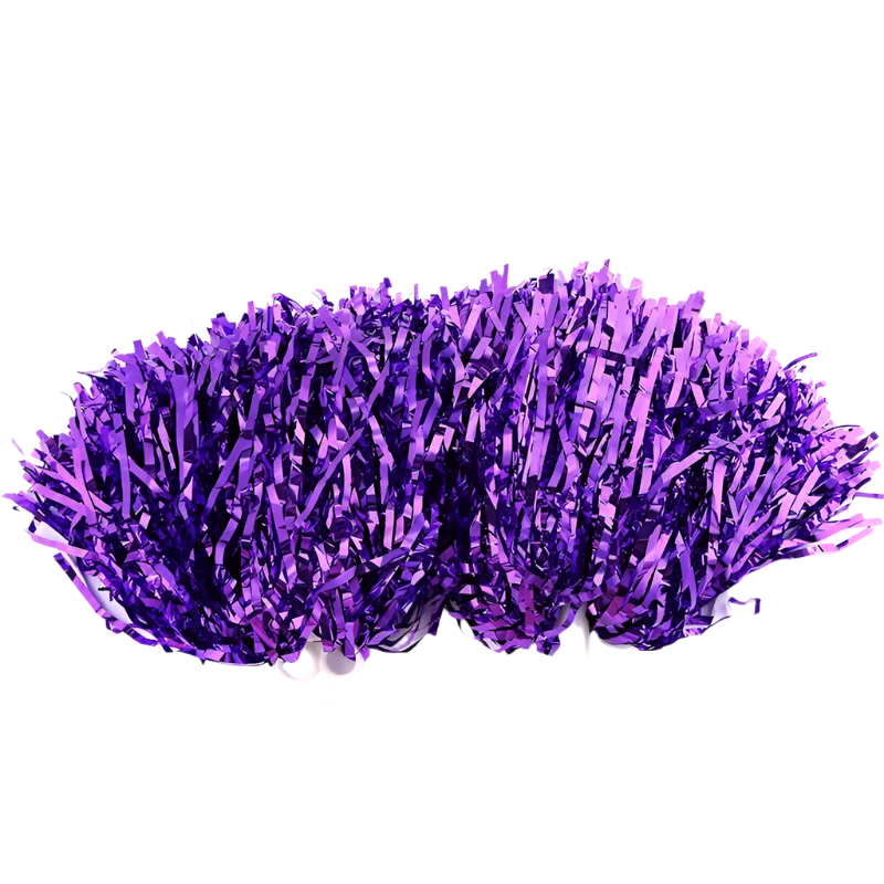 Purple tinsel on a white background